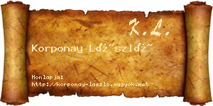 Korponay László névjegykártya