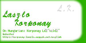 laszlo korponay business card